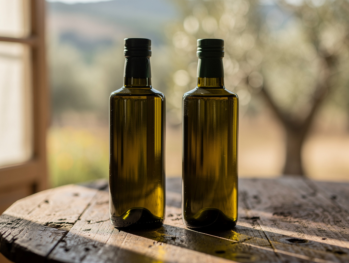Bouteilles d’huile d’olive du Bastidon.